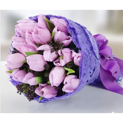 Pink Tulips Hand Bouquet 20 Stems